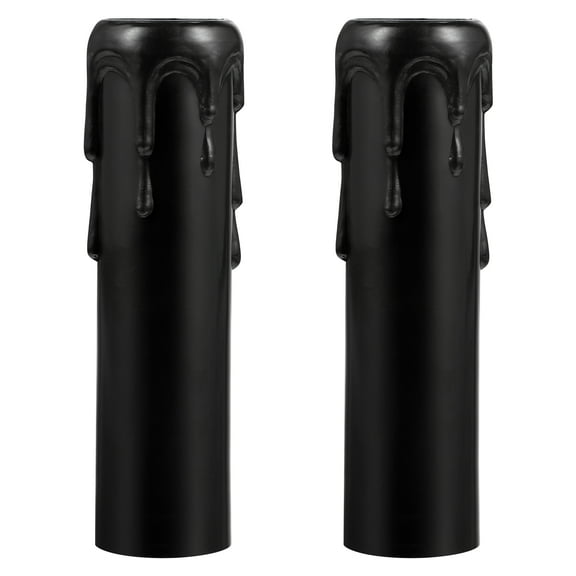20 Pcs Black Plastic Candle Sleeve Holders Decorative Chandelier Socket Covers Tubes for Candle Lights