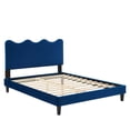 thumbnail image 4 of Modway Current Performance Velvet Twin Platform Bed in Navy, 4 of 10