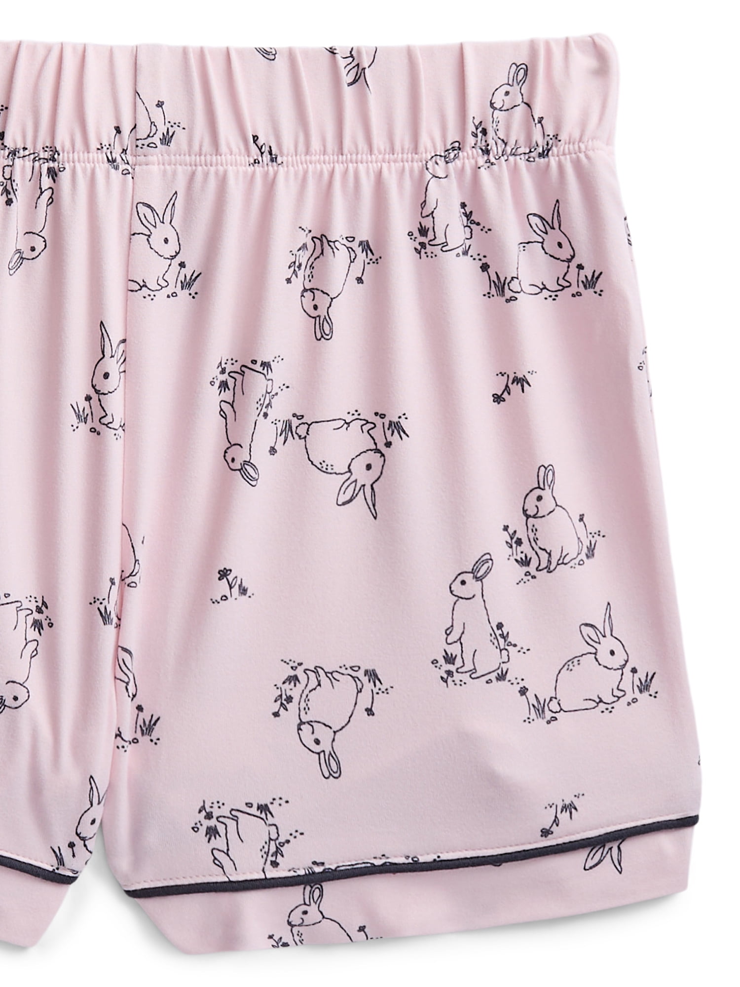 Joyspun Girls Mommy and Me Notch Collar Top and Shorts Family Matching Pajama Set, Sizes XS-XXL