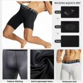 thumbnail image 5 of YUSHOW Mens Compression Shorts Quick Dry Spandex Shorts for Men Running Athletic Workout Underwear,Black+White+Gray, L, 5 of 7