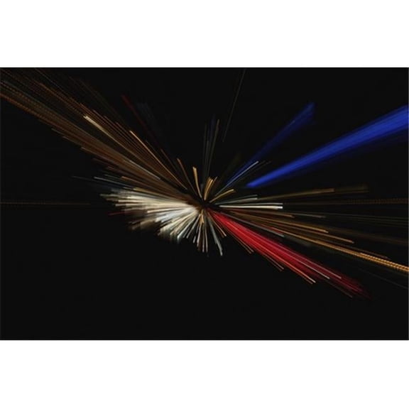 Coloured Lights in a Burst Against A Black Background - Moskva Moscow Ukraine Poster Print by Nick Dale - 18 x 12