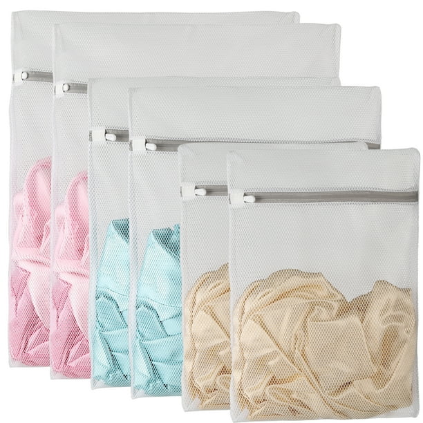 6Pcs Coarse Mesh Delicates Laundry Bags,Durable Zipper Mesh Laundry Bag