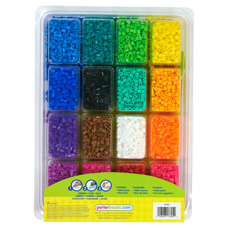 Perler Beads FunFusion Bead Tray and Idea Book - 16 Colors 