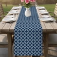 thumbnail image 4 of Navy Blue Morocco Table Runner 72 Inches, Modern Abstract Classic Geometric Bed Runner Dresser Scarves Tabletop for Indoor Outdoor Parties/Ceremony/Banquet, 16" x 72", 4 of 9