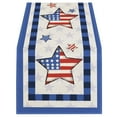 thumbnail image 1 of 1PC Independence Day Table Runner Star Print Customized Satin Flag Ribbon For Holiday Craft Decoration Table Flag Patriotic Stripes Wired Edge Ribbon Printing, 1 of 7
