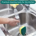 thumbnail image 2 of Heavy Duty Dishwand, Soap Dispensing with 7 Replacement Sponge Heads Heavy Duty Dishwand with Non Scratch Refills Durable Dish Sponge Reusable Scrub Sponge Soft Dishwashing Scrub, 2 of 10