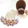 thumbnail image 2 of Kripyery Korean Style Non-slip 7 Teeth Hair Comb Rhinestone Hollow Out Flower Colorful Hair Ornament Hair Accessories, 2 of 7