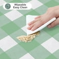 thumbnail image 5 of Square Waterproof Vinyl Table Cloth, Buffalo Flannel Backed Tablecloth, Wipeable Plastic Table Cover for Christmas (60" x 60", Sage Green and White), 5 of 7