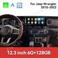 thumbnail image 1 of ZWNAV 12.3 inch Multimedia Android Car Stereo Radio For Jeep Wrangler 2018-2022 GPS Navigation Carplay WIFI Auto Headunit, 1 of 14