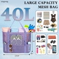 thumbnail image 3 of Mesh Beach Bag, Large Beach Tote with Zipper Pocket, Toys Pool Bag for Family Travel Vacation Cruise Essentials, 3 of 5