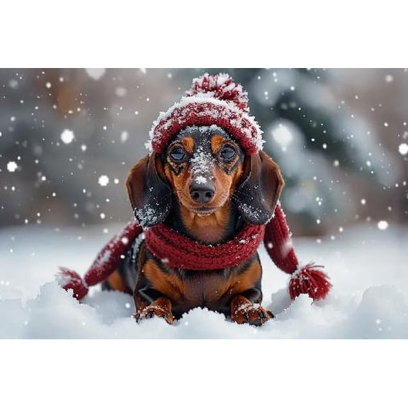Jigsaw Puzzles for Adults 1000 Pieces Let it Snow Winter Dachshund Wooden Puzzle Environmentally Friendly No Odor Challenging Educational Fun Family Activities Games Toys Gifts for Home Decor