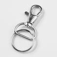 thumbnail image 3 of 50 Pack Metal Swivel Clasps Lobster Clasp Lanyard Hook 1 5/8” X 1” (Wide 3/4” D Ring) With 50 Key Rings, 3 of 4