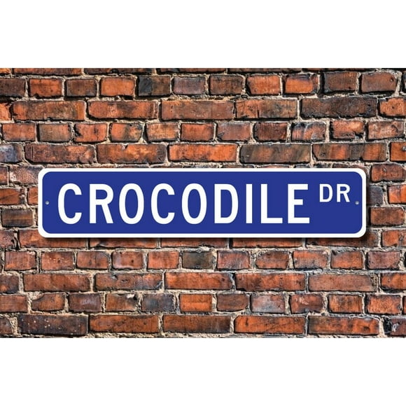 Crocodile Crocodile Gift Crocodile Sign Crocodile decor Crocodile expert dangerous animal Metal Sign Size: 4 x 16 Inch
