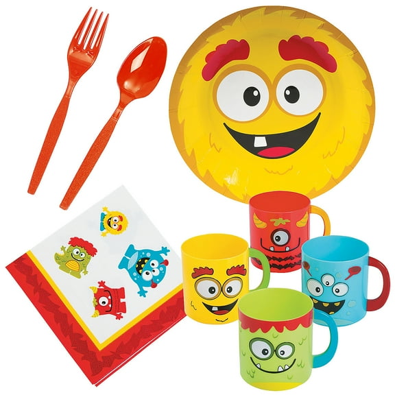 Mini Monster Dessert Tableware Kit Assortment May Vary