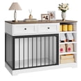 thumbnail image 3 of Litake Dog Crate Furniture 47”, Large Dog Crate TV Stand with 2 Drawers and 4 Shelves, Wooden Dog Kennel Indoor, Decorative Dog Cage with Storage for Large Dogs, Whtie, 3 of 7