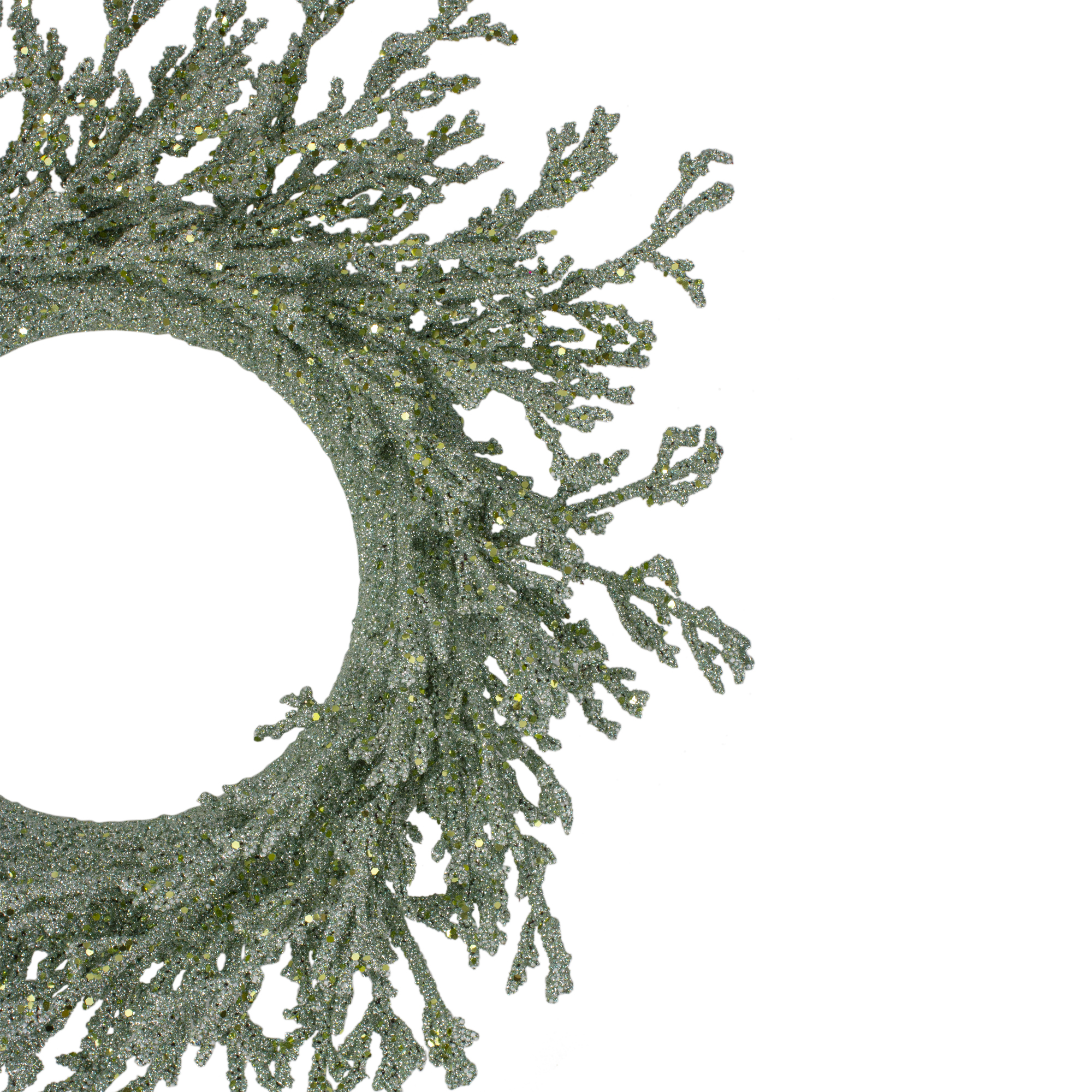 Northlight Glittered Artificial Coral Small Christmas  Wreath - 20"
