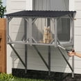 thumbnail image 2 of 43.3" Cat Window Perch Outdoor - All-Weather Catio Enclosure with Waterproof Roof, 360° Viewing for Large Cats, Dark Gray, 2 of 9