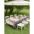 thumbnail image 3 of Easter Bunny Eggs Outdoor Tablecloth - 52x70 Inch Rectangle Dining Table Cover, Spring Flowers Rabbits Farmhouse Buffalo Plaid Waterproof Outdoor Table Cloth with Umbrella Hole & Zipper for Patio, 3 of 7