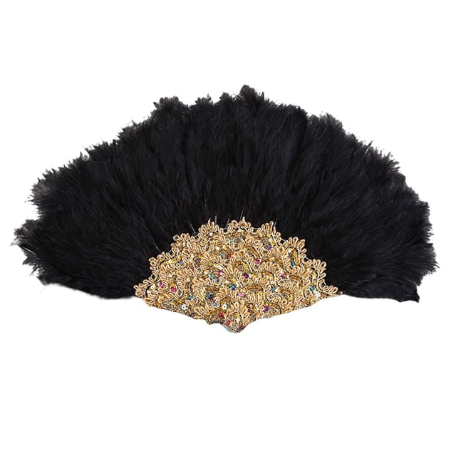 Abanico Decorativo de Plumas de Novia de Boda Sunnimix para Baile de Té negro
