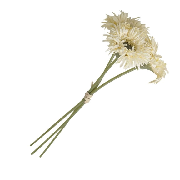 Leaveforme 5PCS Sunflowers Artificial Long Stem Sunflower Arrangement Fall Decorations for Home Wedding Birthday, Cream Yellow Sunflower 5pcs