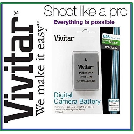 2300 mAh Vivitar ENEL14a Battery for Nikon D5100 D5200 D3200 D3100 D5300 D3300