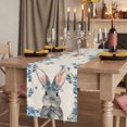 thumbnail image 2 of Table Runners 72 Inches Long Dress Scarves, Easter Farmhouse Kitchen Table Runner, Coffee Tablerunners, Spring Rabbit Blue Botanical Flowers Farmhouse 14x72 Inch, 2 of 9