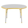 thumbnail image 3 of ECR4Kids 48in Crescent Premium Thermo-Fused Adjustable Activity Table Grey/Yellow/Yellow - Standard Ball, 3 of 4