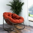 thumbnail image 2 of Rocking Chair In Orange, Comfortable For Living Room, Patio, Front Porch Outdoor Padded, Steel Construction Garden, Ergonomic, 2 of 6