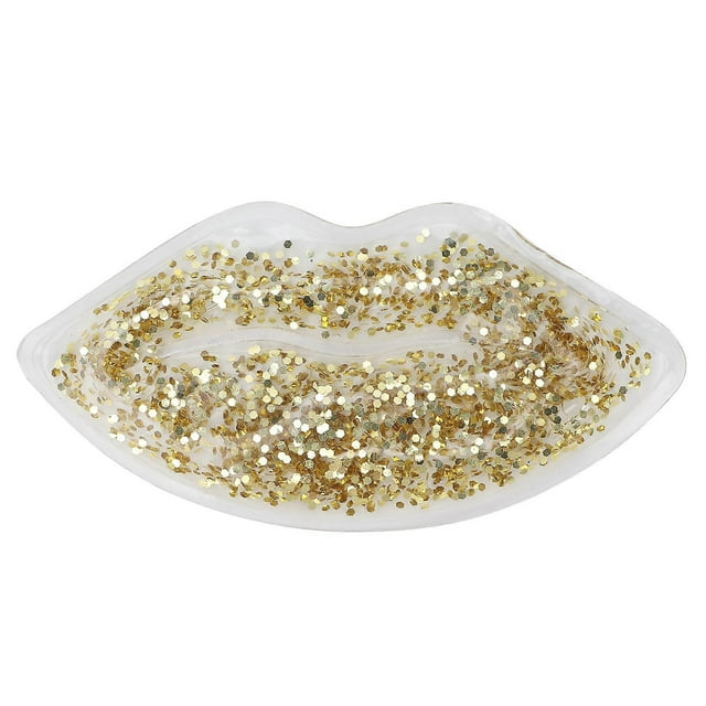 Hot and Cold Compress for Lips, Glitter Ice Pack, Cooling Gel for Lips, Anti-Swelling, Gold