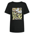 thumbnail image 6 of JLFKNG Womens Tee Shirts Oversized Casual Short Sleeve Floral Printed Tee Shirts Loose Fit Crew Neck T Shirts Tops Breathable Comfy Summer Clothes, 6 of 6