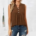 thumbnail image 2 of BUIGTTKLOP Tank Tops for Women Sleeveless Shirts Button up V Neck Dressy Casual Blouses Pleated Tunic Tops, 2 of 6