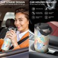 thumbnail image 5 of Modern 30oz Handheld Travel Tumbler with Handle – Double Wall Stainless Steel Insulated Cup, Flip Straw Lid, Leak-Proof & BPA-Free for Hot and Cold Drinks – Durable Coffee & Juice Mug White, 5 of 7