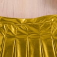 thumbnail image 4 of Girls Gold Shiny Pleated Skirt for Holiday Party, Metallic A-Line Dance Skirt Kids with Elastic Waist, Performance Celebration Skirt,Size 8-9T, 4 of 9