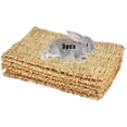 thumbnail image 1 of Estera de hierba tejida para cama de animales pequeños, nido de conejo, juguete para masticar, cama de juguete para conejillos de indias, loros, conejos, hámsteres, ratas, paquete de 3, 3, 1 of 8