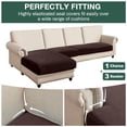 thumbnail image 6 of DONGPAI 4 Pieces Set Couch Cushion Cover Set Stretch L Shape Sofa Seat Sectional Slipcover Furniture Protector(1 Chaise Cover + 3 Cushion Cover), 6 of 7