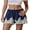 Blue, variant on Argulvti Mini Summer Lace Satin Shorts Lace Trim Casual Shorts for Women Beach Daily Wear