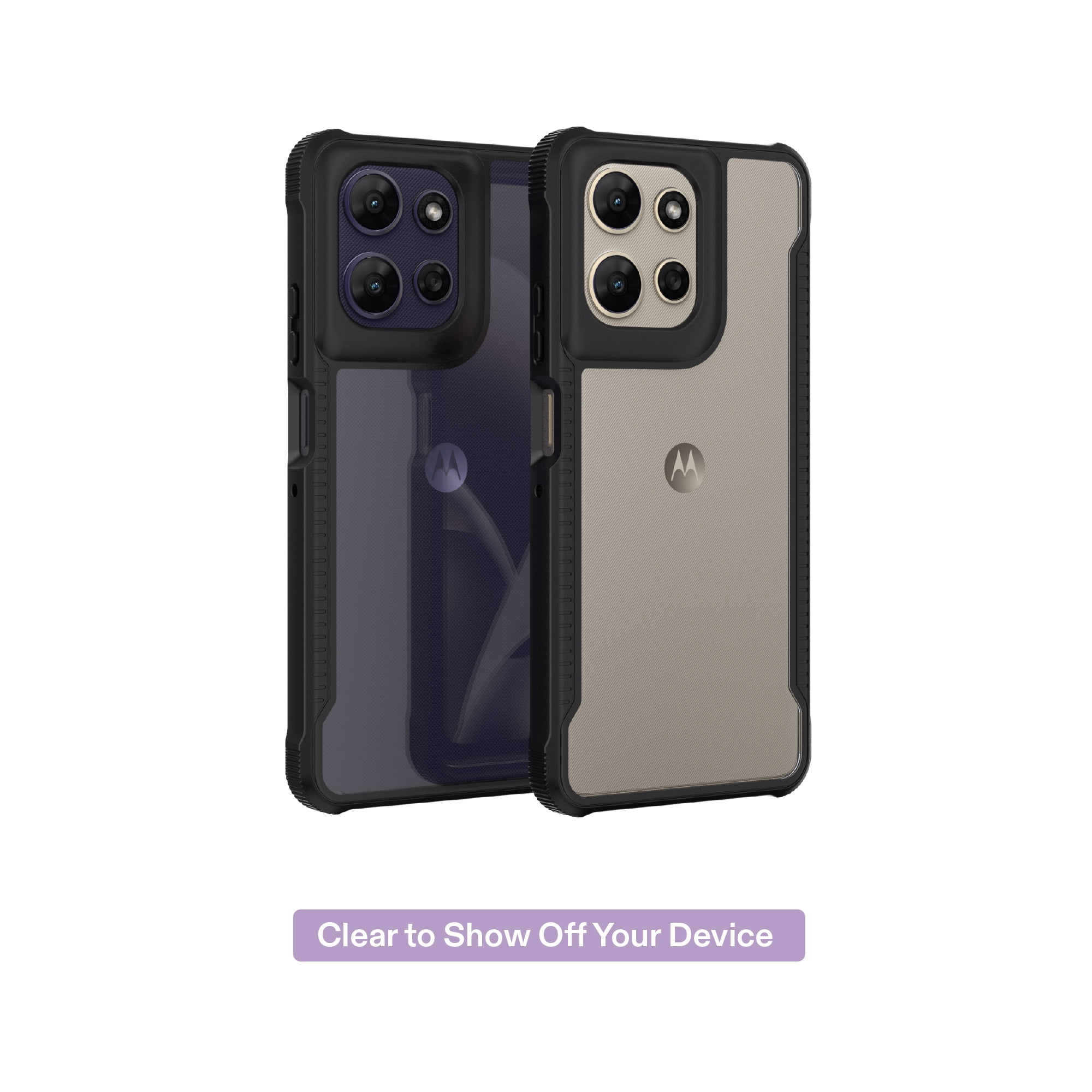 onn Dual-Layer Phone Case for Motorola moto g POWER (2026, 2025) - Clear/Black