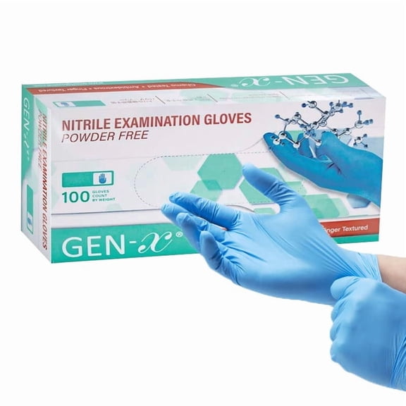 Smart Glove Blue Nitrile Disposable Gloves, Powder Free, 4 Mil, Non-Sterile, 100 Gloves Per Box, Size Small