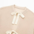 thumbnail image 5 of Women Long Sleeve Bow Tie Front Cardigan Sweater Open Front Knit Pullover Tops Casual plus Size Short Cardigan Cardigan Women Comfy Cardigan Sweater Long Sleeve Cardigan Long Sleeve Cardigan for Women, 5 of 8