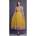 thumbnail image 2 of Bimba Robe Anarkali à Motif de Verge d'Or Florale pour Femmes, Kurti Imprimée Ethnique Indienne, Longue Kurta, Robe de Soirée, XX-Grand, 2 of 6