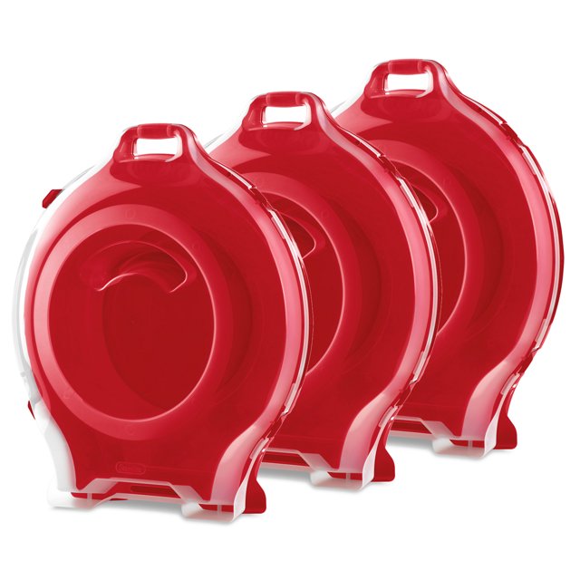 Sterilite Clear Nesting Storage Christmas Holiday Wreath Box, Red (3 Pack)