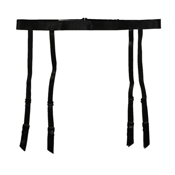 Women Black Simplicity Elasticity 4 Straps Metal Clips Sexy Garter Belt for Stockings S509