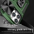 thumbnail image 3 of K-Lion for iPhone 12 Rugged Case, Heavy Duty Slide Camera Lens Military Grade Drop Protection Case Magnetic Ring Holder Stand Shockproof Case Cover for iPhone 12,Darkgreen, 3 of 9