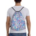 thumbnail image 2 of Drawstring Backpack - Paisley Pattern No.90107 Splash Proof Small Drawstring Gym Bag for Women Men, Cinch Sports String Bag Backpack for Travel Swimming Beach, 2 of 8