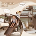 thumbnail image 6 of Bellemave Twin Over Full Bunk Bed with Slide and Storage Shelves, Wooden House-Shaped Bunk Beds with Wardrobe, L-Shape Floor Bunk Bed Frame with Inclined Ladder for Kids（Deep Natural), 6 of 9