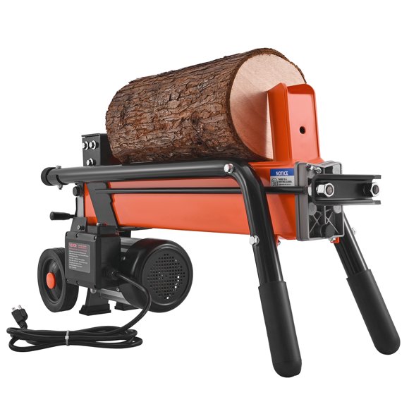 VEVOR Séparateur de Bûches Électrique, Séparateur de Bois Électrique 6,5 Tonnes, Moteur 1500 W 15 A, Machine Portative de Fentes pour Bois avec Roues de 6 Pouces, Fentes pour la Récolte Forestière, Efficace et Sécuritaire