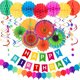 thumbnail image 1 of Decoraciones para fiestas Decoraciones para fiestas de cumpleaños - Guirnalda de banderines de confeti de papel multicolor para decoraciones de fiestas para niños y niñas Rojo Verde MX-0129088FYD, 1 of 5