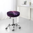 thumbnail image 7 of Fotbe Thunderstorm Violet Purple Stool Covers Round,Waterproof Round Bar Stool Covers Bar Chair Covers Washable Stool Cushion Slipcover for 12-14 Inch Chair-13 inch, 7 of 7