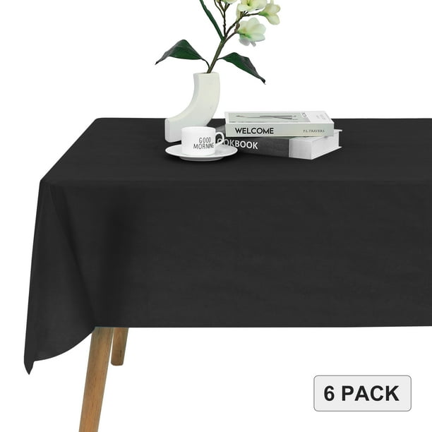 LUSHVIDA 6 Pack Disposable Plastic Table Cloth Rectangle Decorative