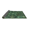 thumbnail image 2 of Ahgly Company Indoor Square Oriental Turquoise Blue Traditional Area Rugs, 5' Square, 2 of 4